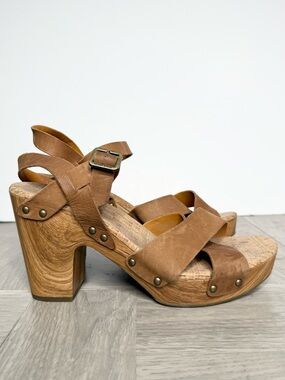 Kork Ease Ava Brown Leather Heeled Sandal 11M